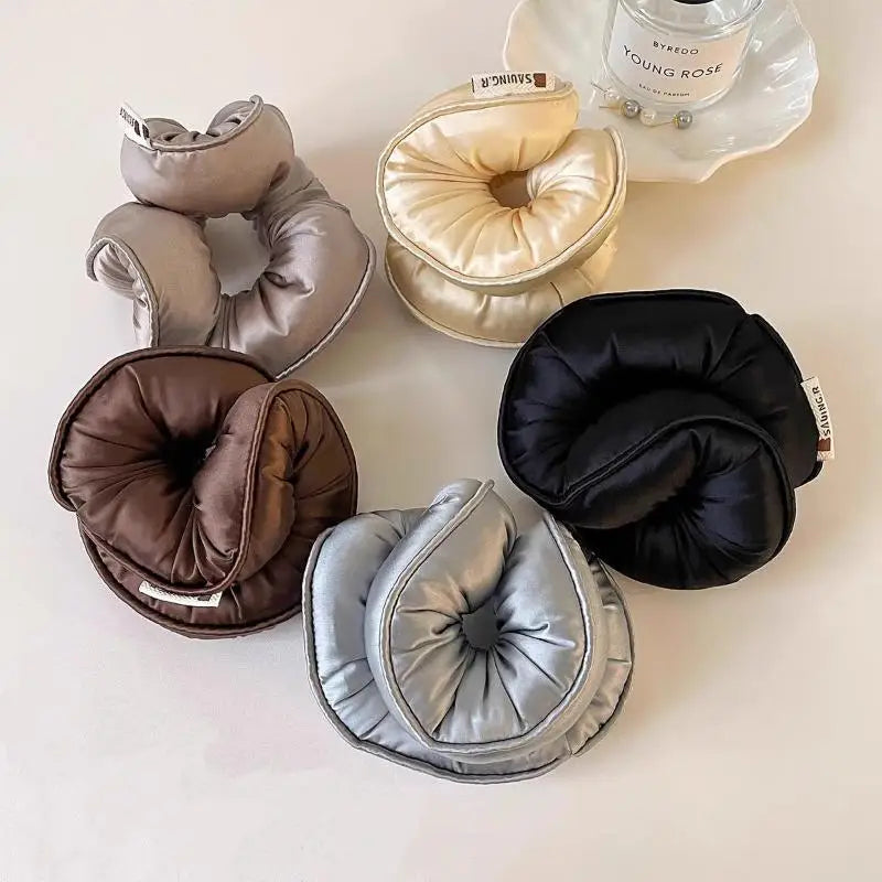 Satin Sponge Hair Scrunchies – Soft Elastic Ponytail Holders