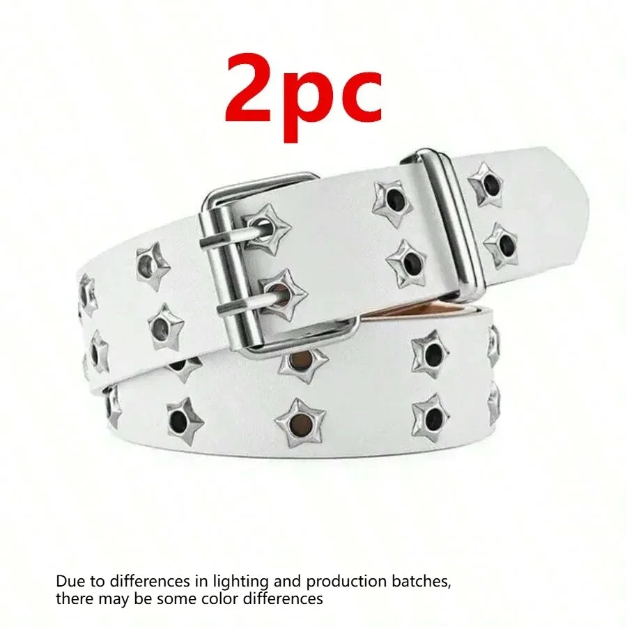 Women's Hollow Out Star Punk Fashion Belt – PU Casual Style