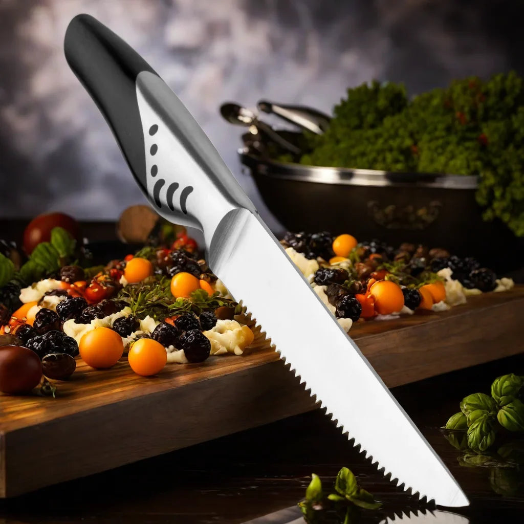 1.4116 German Steel Serrated Steak Knife – Sharp Polished Handle