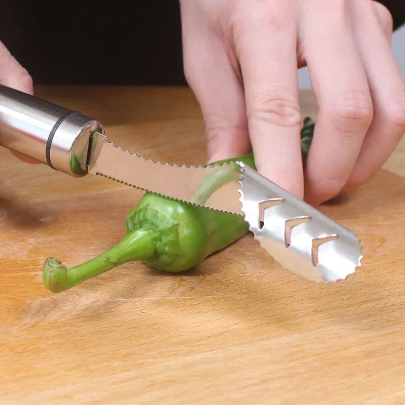 Stainless Steel Chili Corer Pepper Seed Remover Bitter Gourd Core