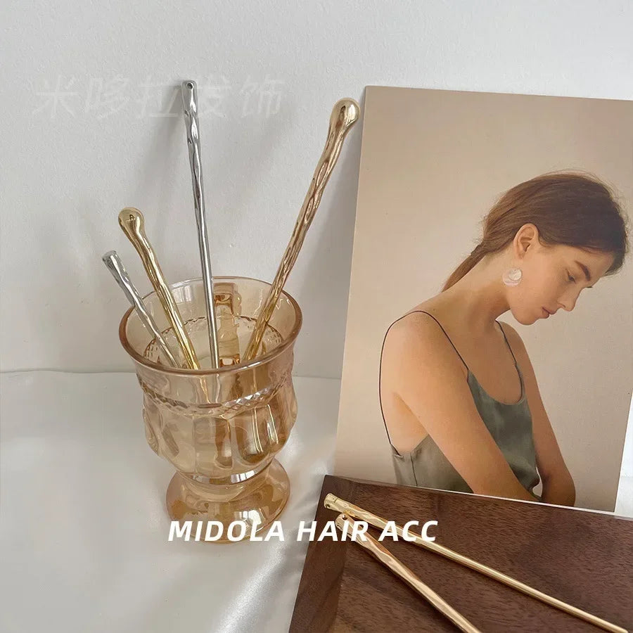 4-Piece Geometric Metal Hairpins & Hair Sticks for Women