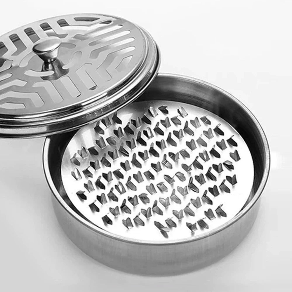 Stainless Steel Mosquito Coil Holder with Cover & Tray