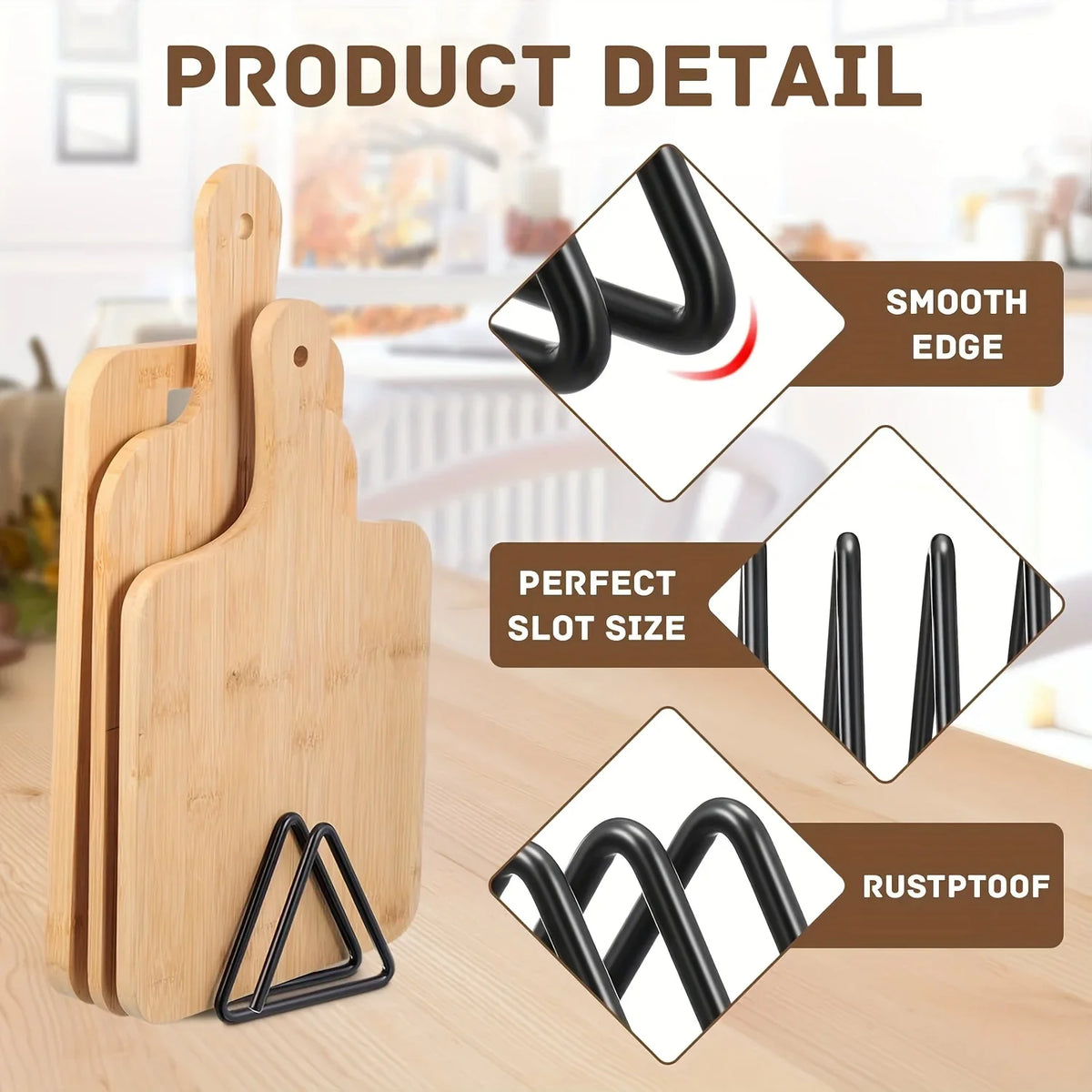 Heavy Duty Metal Cutting Board Rack & Pot Lid Holder