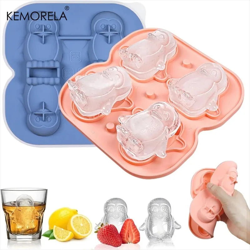 KEMORELA Penguin Silicone Ice Cube Tray with Lid | BPA-Free