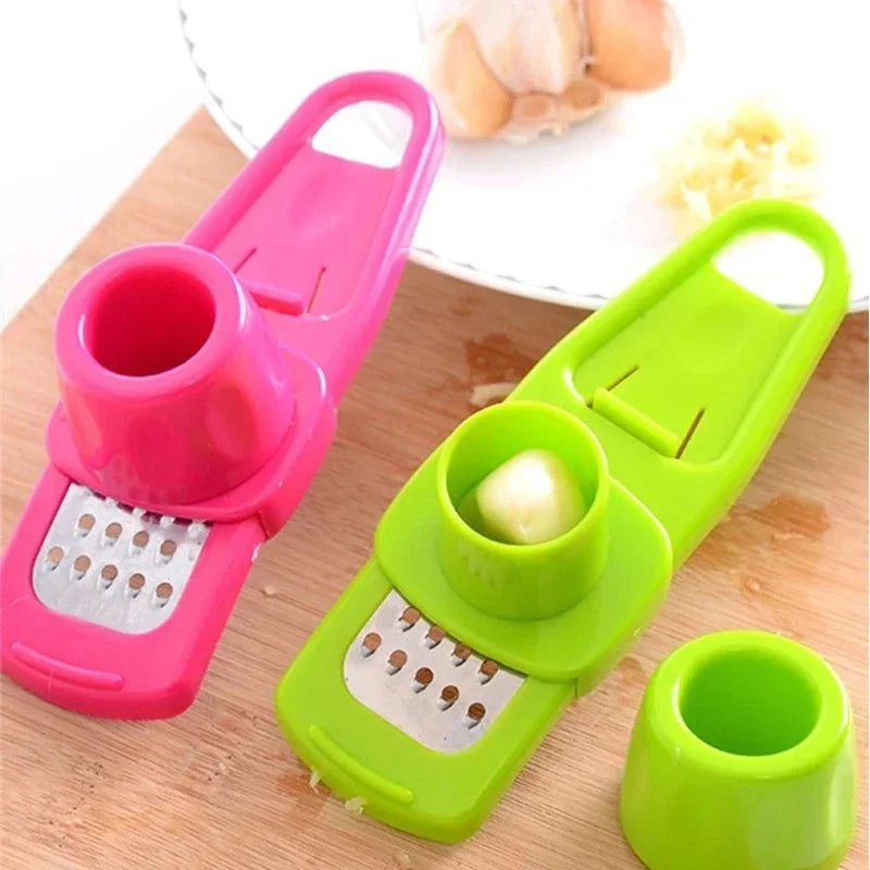 Manual Garlic Press Grater & Peeler – Multi-Use Kitchen Tool