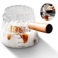 KEMORELA 180ml Glass Coffee Measuring Cup – Wooden Handle