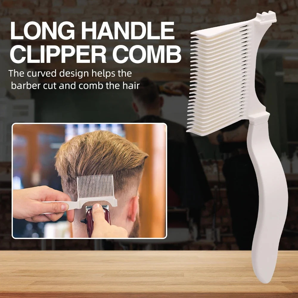 3-Size Long Handle Barber Flat Top Cutting Comb Set