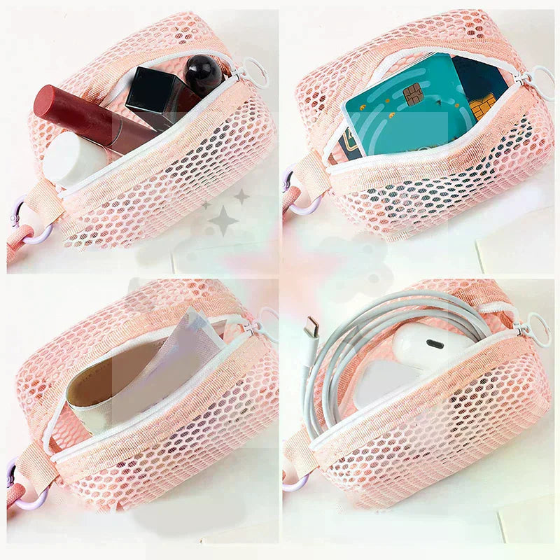 Mini Mesh Coin Purse – Vibrant Zipper Pouch for Women