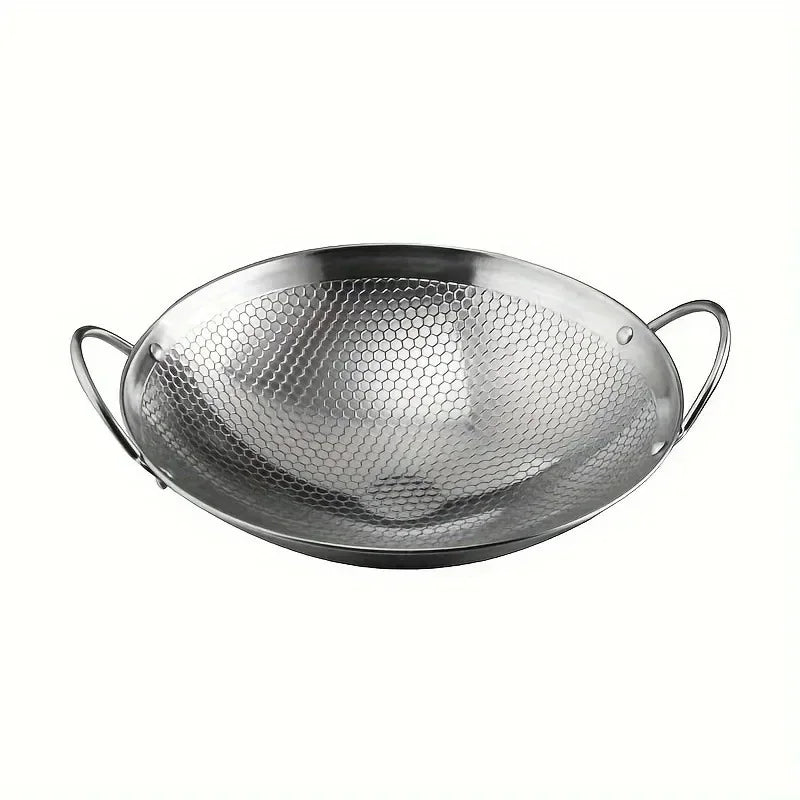 Stainless Steel Honeycomb Skillet Non-stick Handle Scratch-resistant