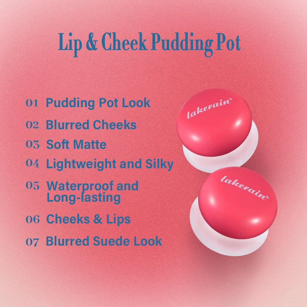Lakerain Lip & Cheek Pudding Pot Blush | Soft Matte Multi-Use