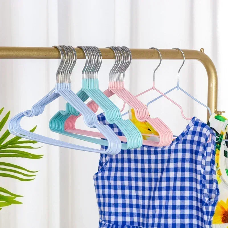 Rubber Coated Kids Hanger Non-slip PVC Metal Infant Clothes Home