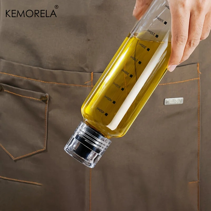 KEMORELA Glass Oil Bottle with Scale | 300/450/600ML Dispenser
