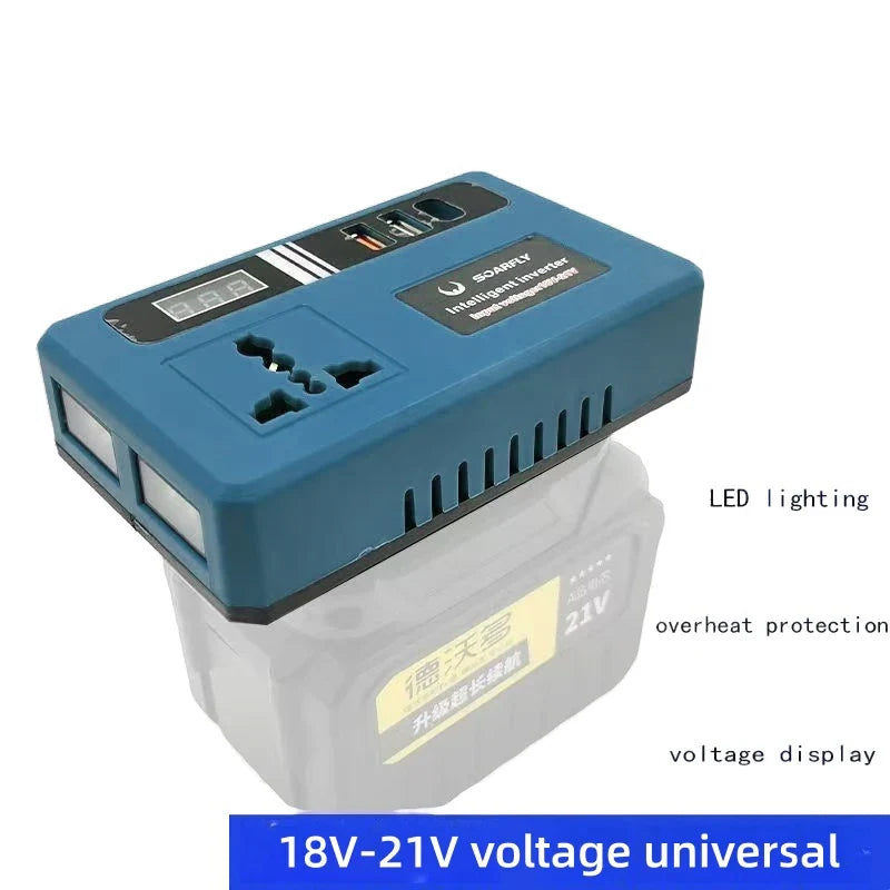 DC to 220V AC Portable Inverter – Dual USB Power Supply
