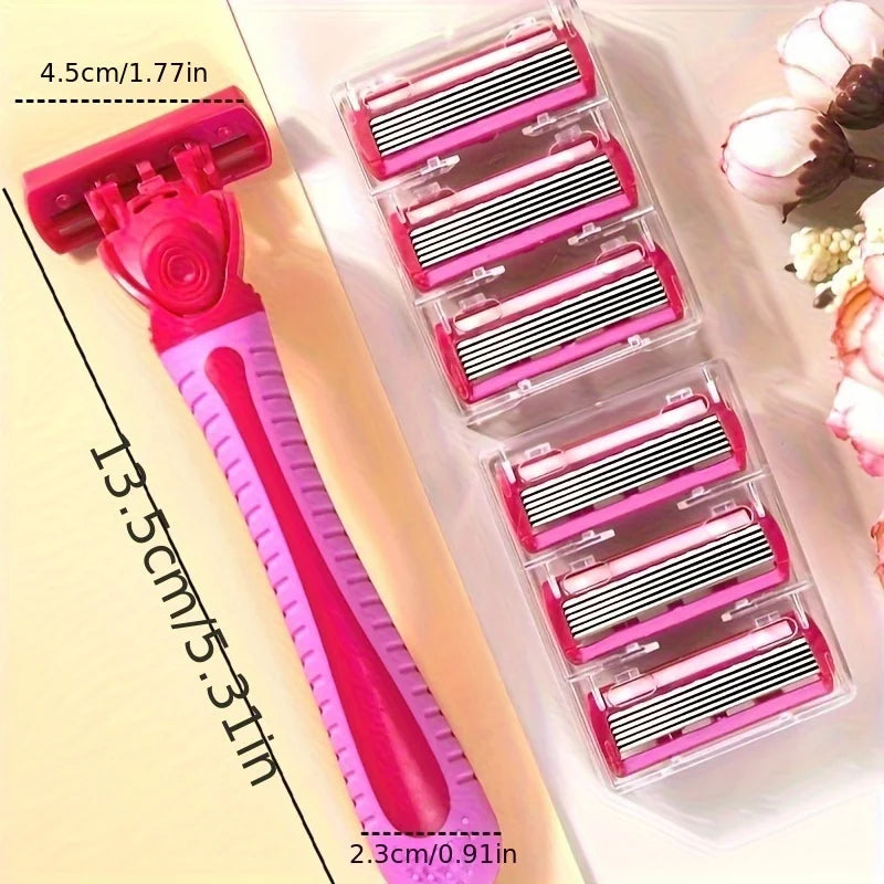 Women's 6-Blade Safety Razor – Bikini & Body Hair Shaver