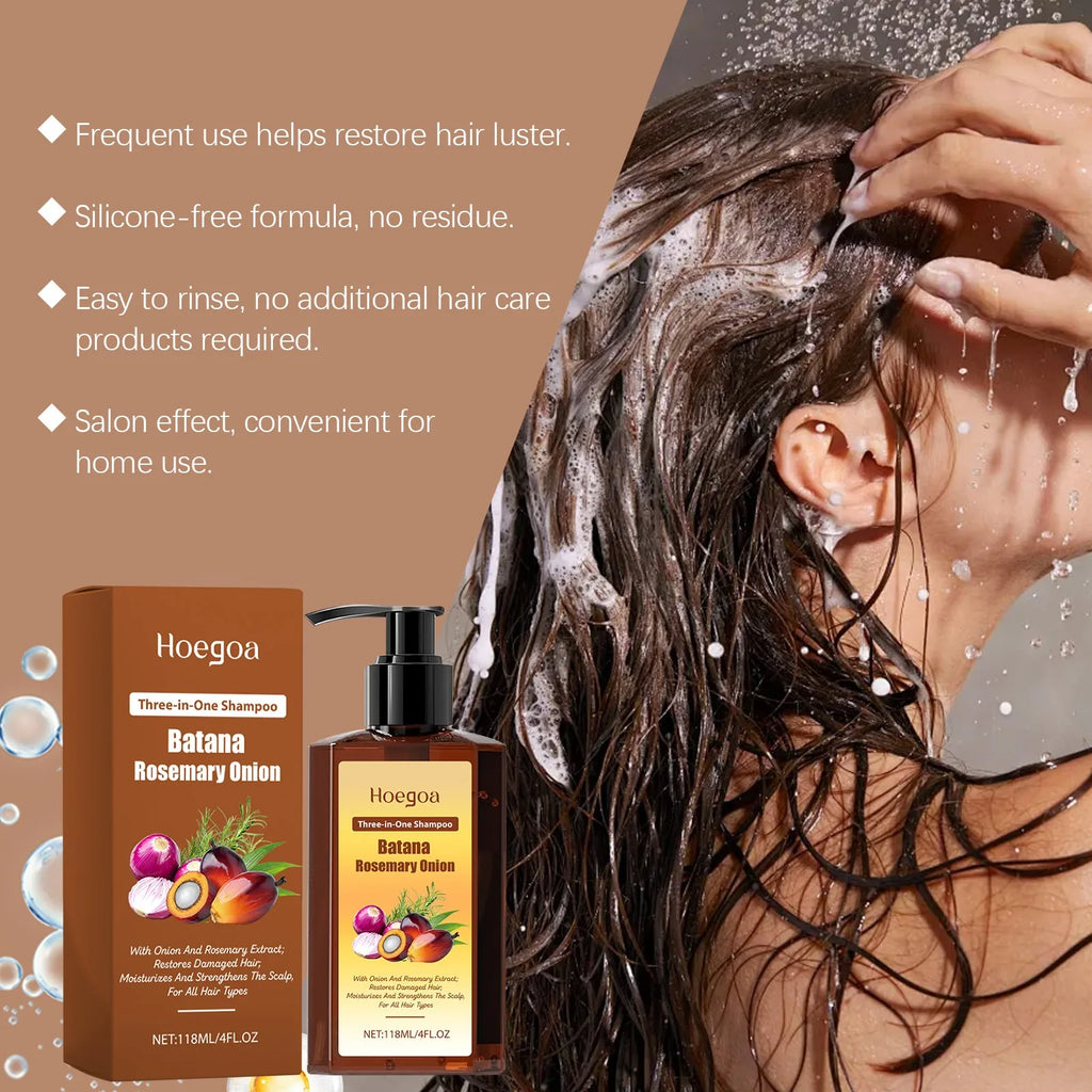 HOEGOA 3-in-1 Batana Rosemary Onion Shampoo – Dandruff & Growth