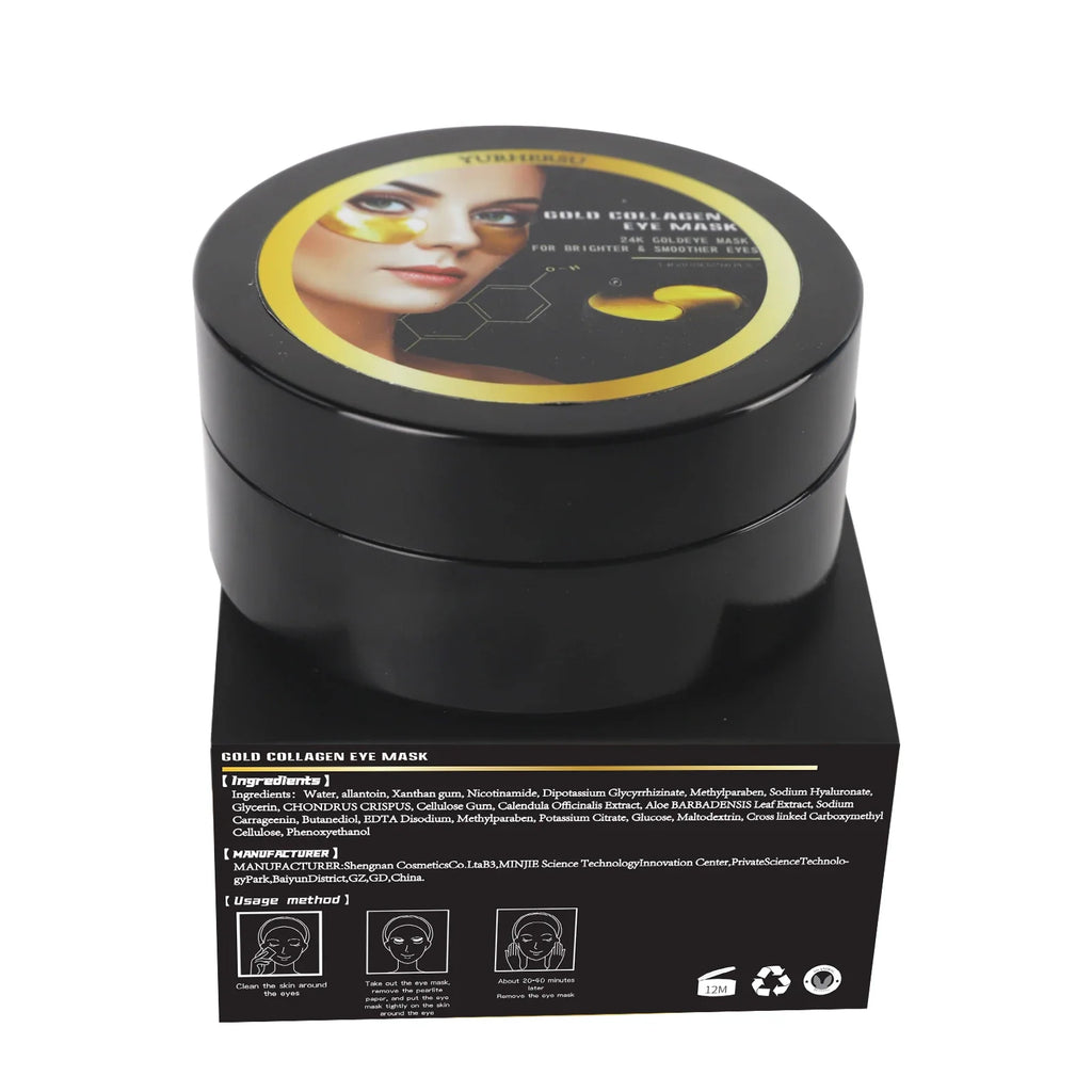 60 Pairs 24K Gold Under Eye Patches – Brightening & Lifting