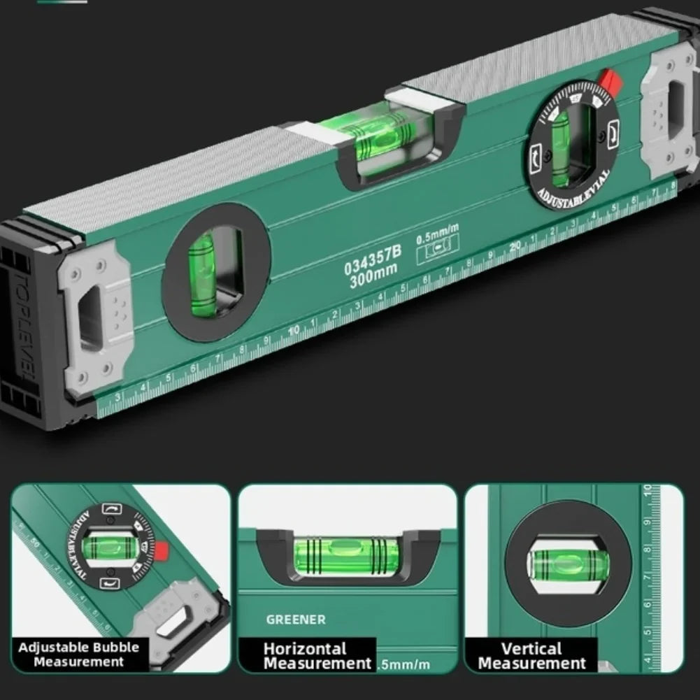 Magnetic Bubble Level Ruler – Aluminum Spirit Level Gauge