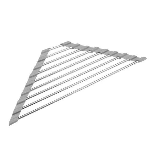Triangle Foldable Dish Drying Rack – Stainless Steel Sink Caddy