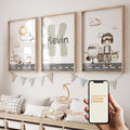 Personalized Pilot Name Canvas Wall Art – 3-Piece Set