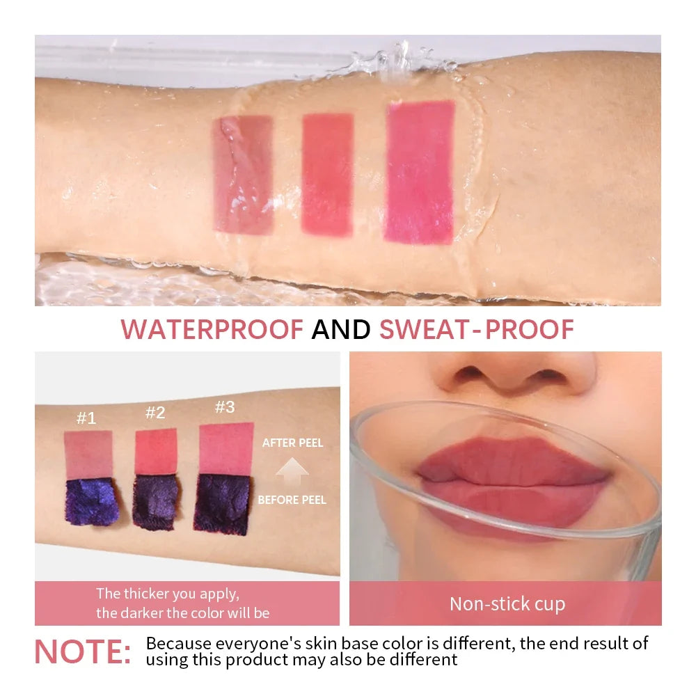 Lakerain 3-Piece Peel Off Lip Stain Set | Waterproof Lip Tint