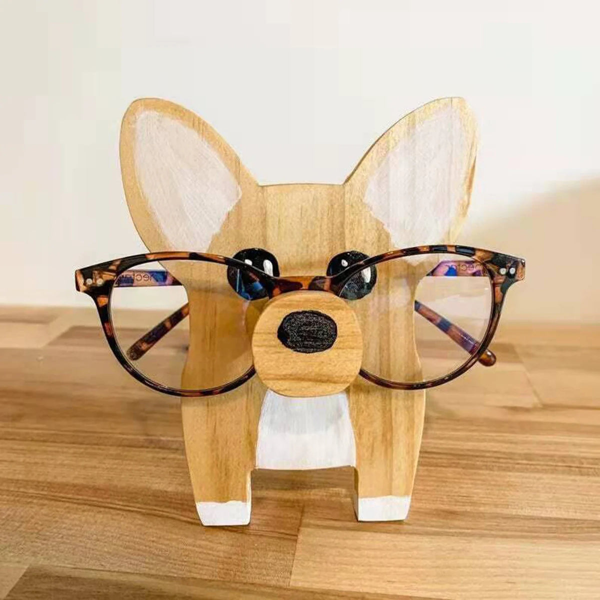 Wooden Puppy Dog Glasses Holder – Cute Desk Decor & Gift