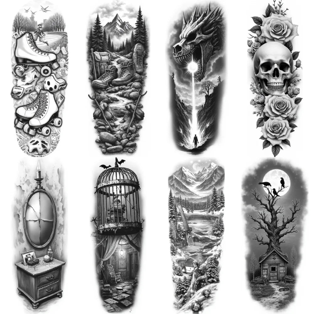 3-Pack Realistic Temporary Tattoos – Caged Creature & Nature Art