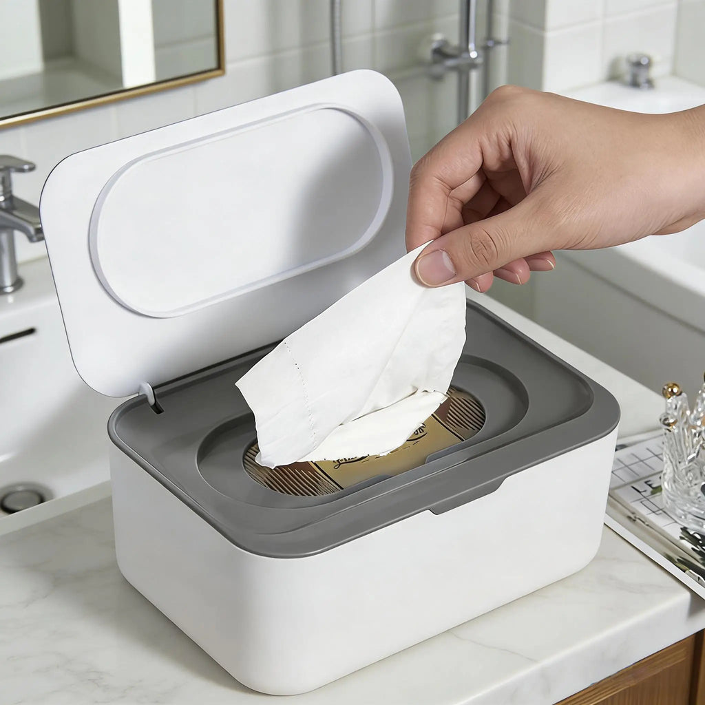 Dustproof Wet Wipes Dispenser Box with Sealed Lid | Baby Wipes