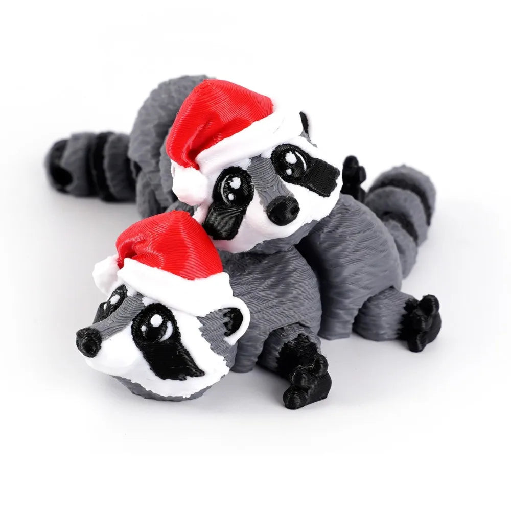 Articulating Animals Christmas Raccoon 3D Printed Articulated Joints