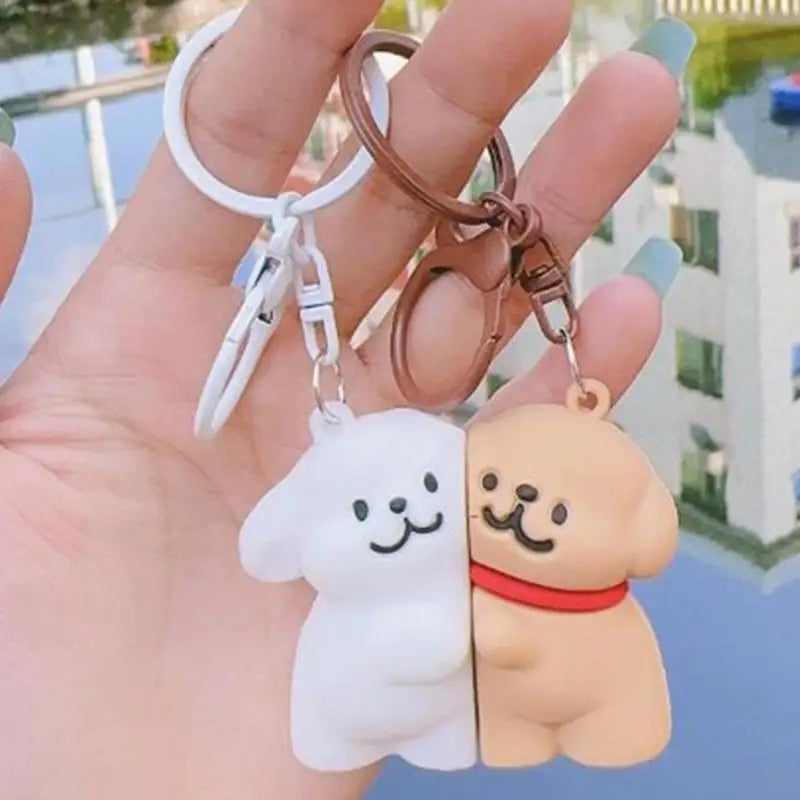 Puppy Keychain Magnetic Key Chain Cartoon Pendant Animal Dog