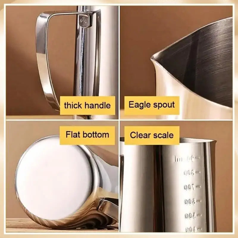 Stainless Steel Milk Frothing Pitcher 350ml 600ml | Latte Jug