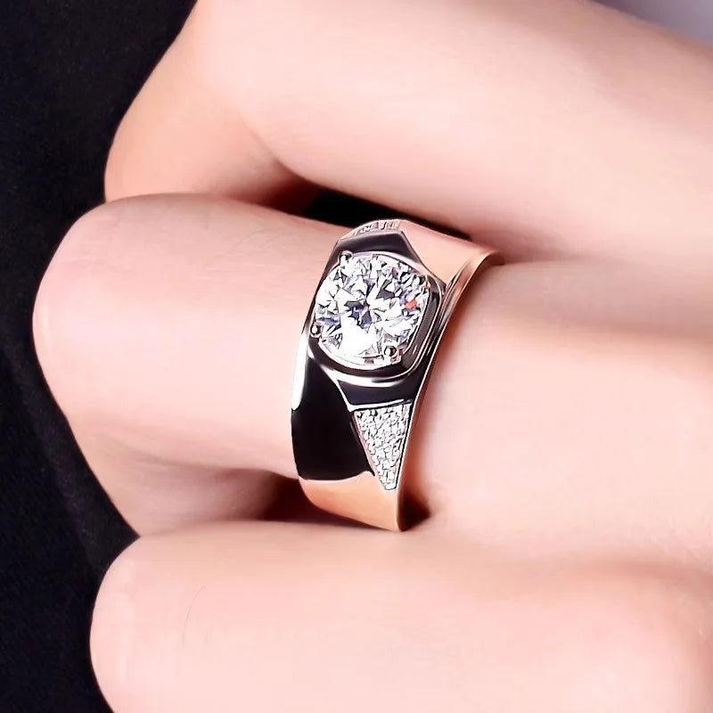 Huitan Women's Silver CZ Cubic Zirconia Wedding Ring | Size 5–14