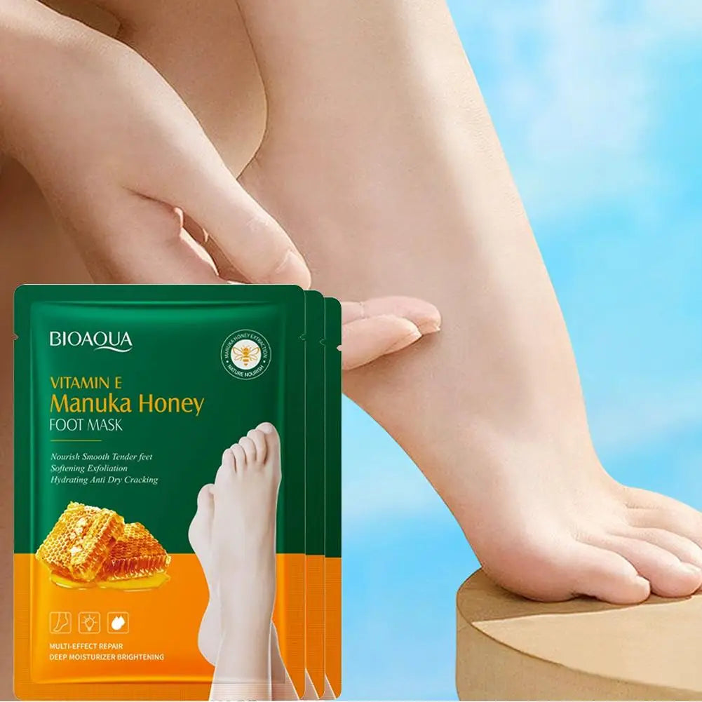 Vitamin E & Manuka Honey Foot Mask | Moisturizing & Exfoliating