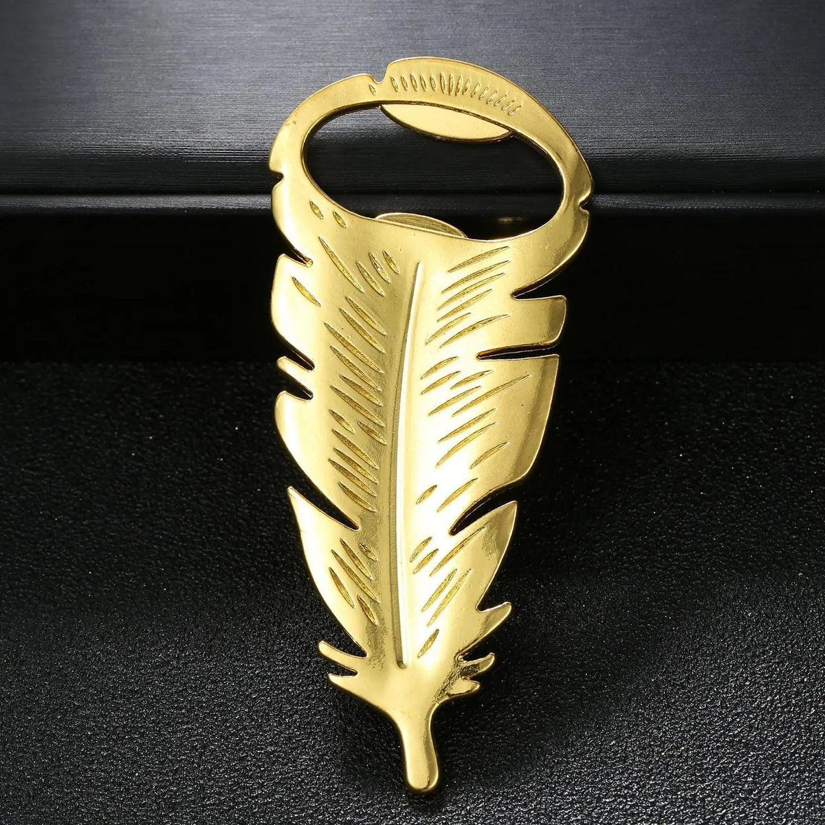 Golden Feather Bottle Opener – Portable Zinc Alloy Bar Tool
