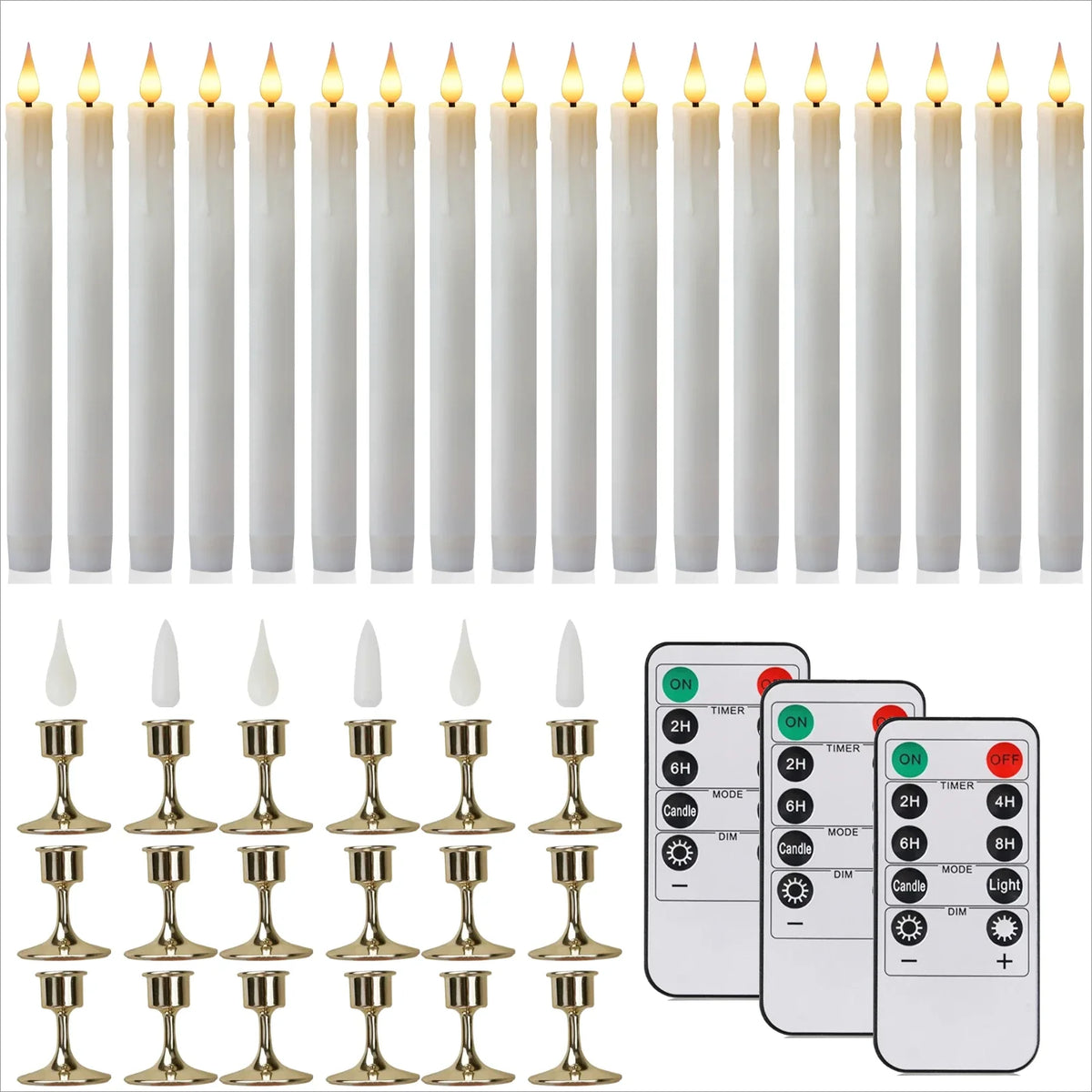 Flameless Candles Remote Timer Battery Operated LED Flickering Taper