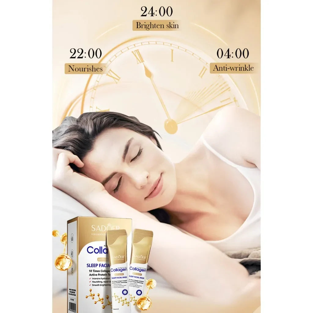 SADOER Collagen Sleeping Face Mask 30pcs – Hydrate & Firm