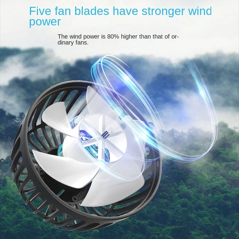 12V 24V Car Rear Seat USB Fan – 3-Speed Flexible Neck