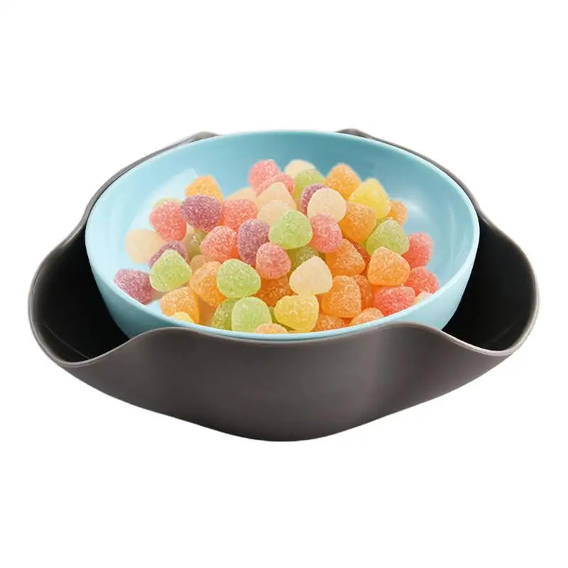 Snack Bowls Double Layer Serving Pistachios Bowl Shell Storage Round