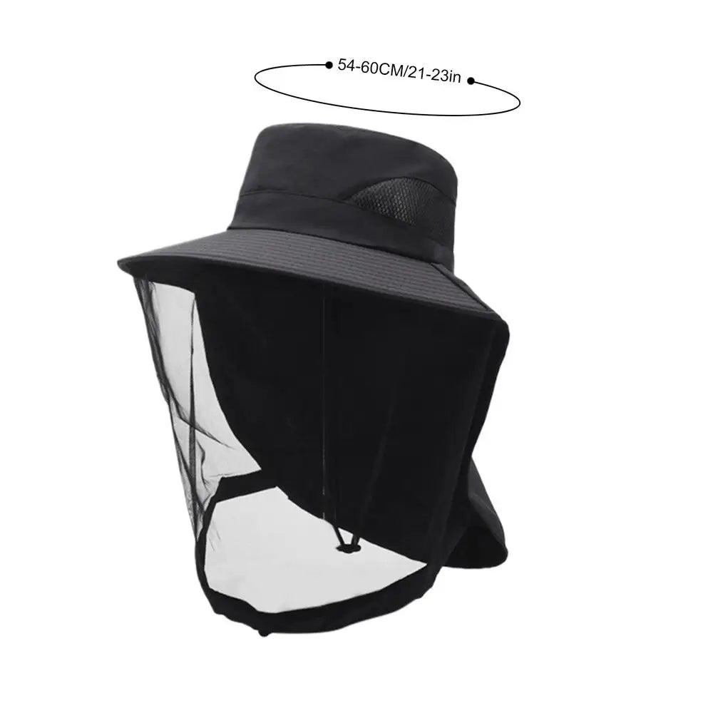 UV Sun Hat with Neck Flap & Mesh | Fishing Hiking Bucket Hat