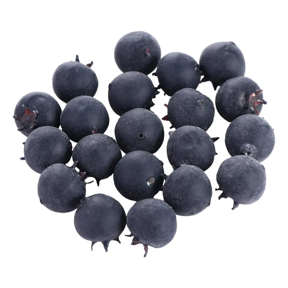 Artificial Blueberry Décor Props – 20pc Fake Foam Berries