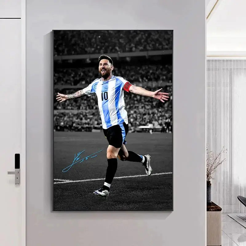 Soccer Player Canvas Wall Art Print | Football Portrait Poster