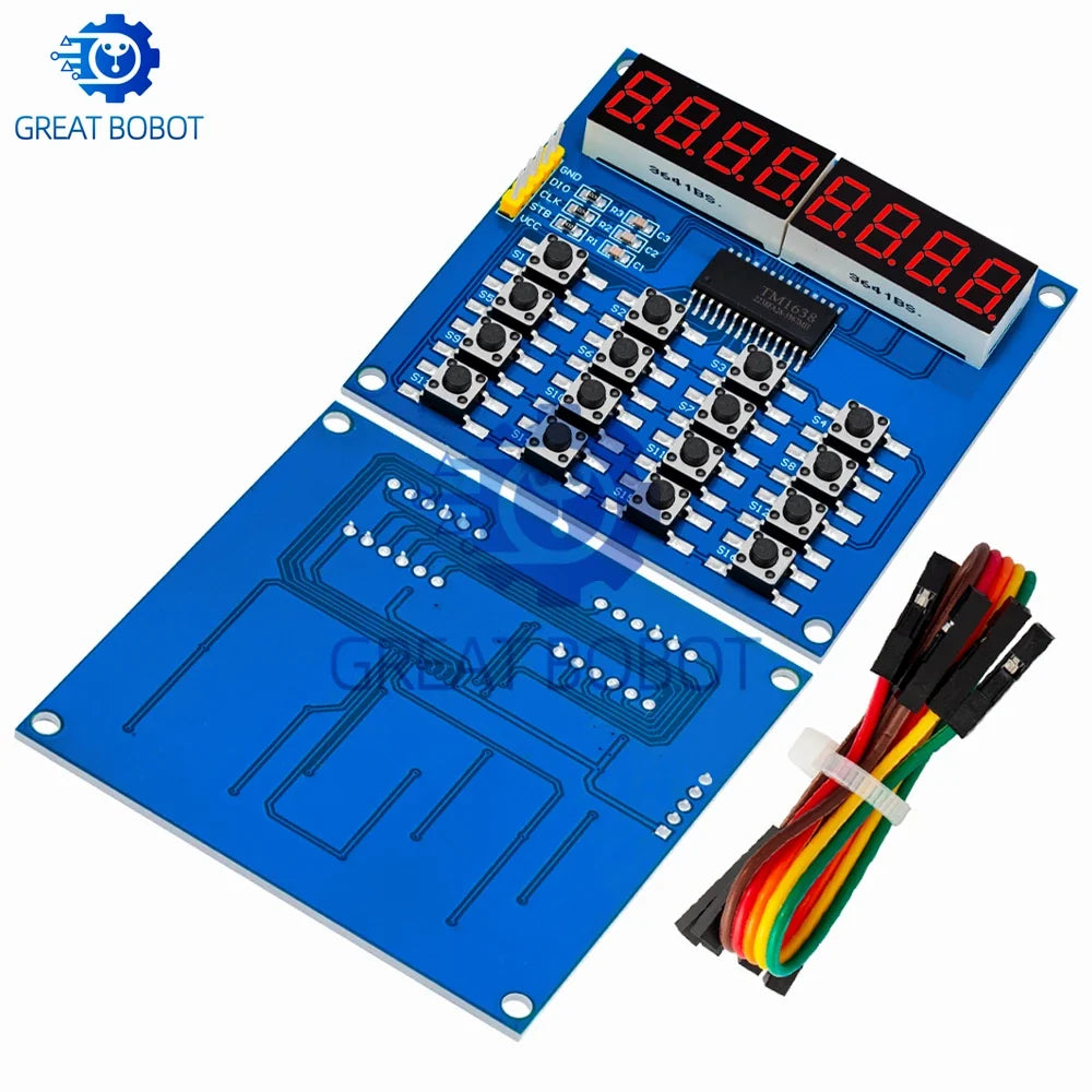 TM1638 8-Digit LED Display 16-Key Module for Arduino