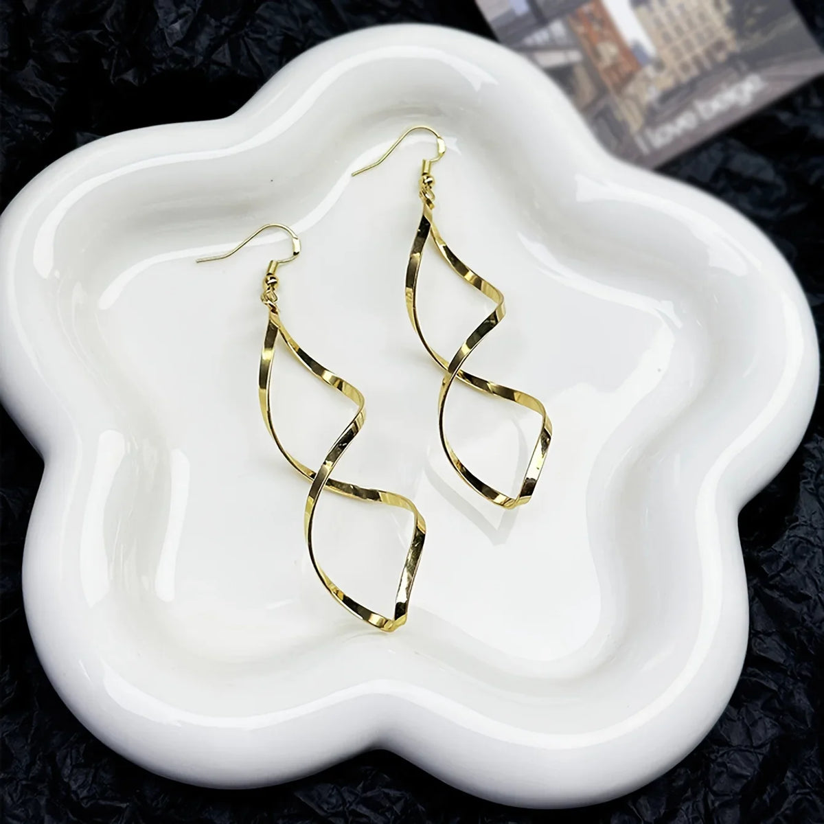 Women's Spiral Wave Drop Earrings | Stainless Steel Gift Pair