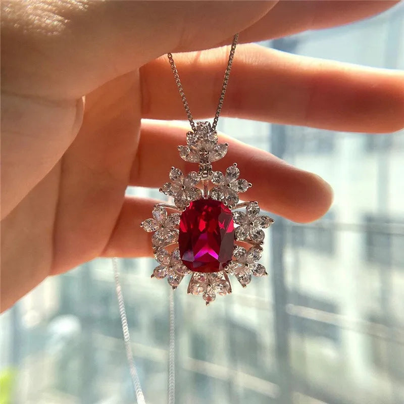 Huitan Bridal Cubic Zirconia Pendant Necklace | Wedding Jewelry