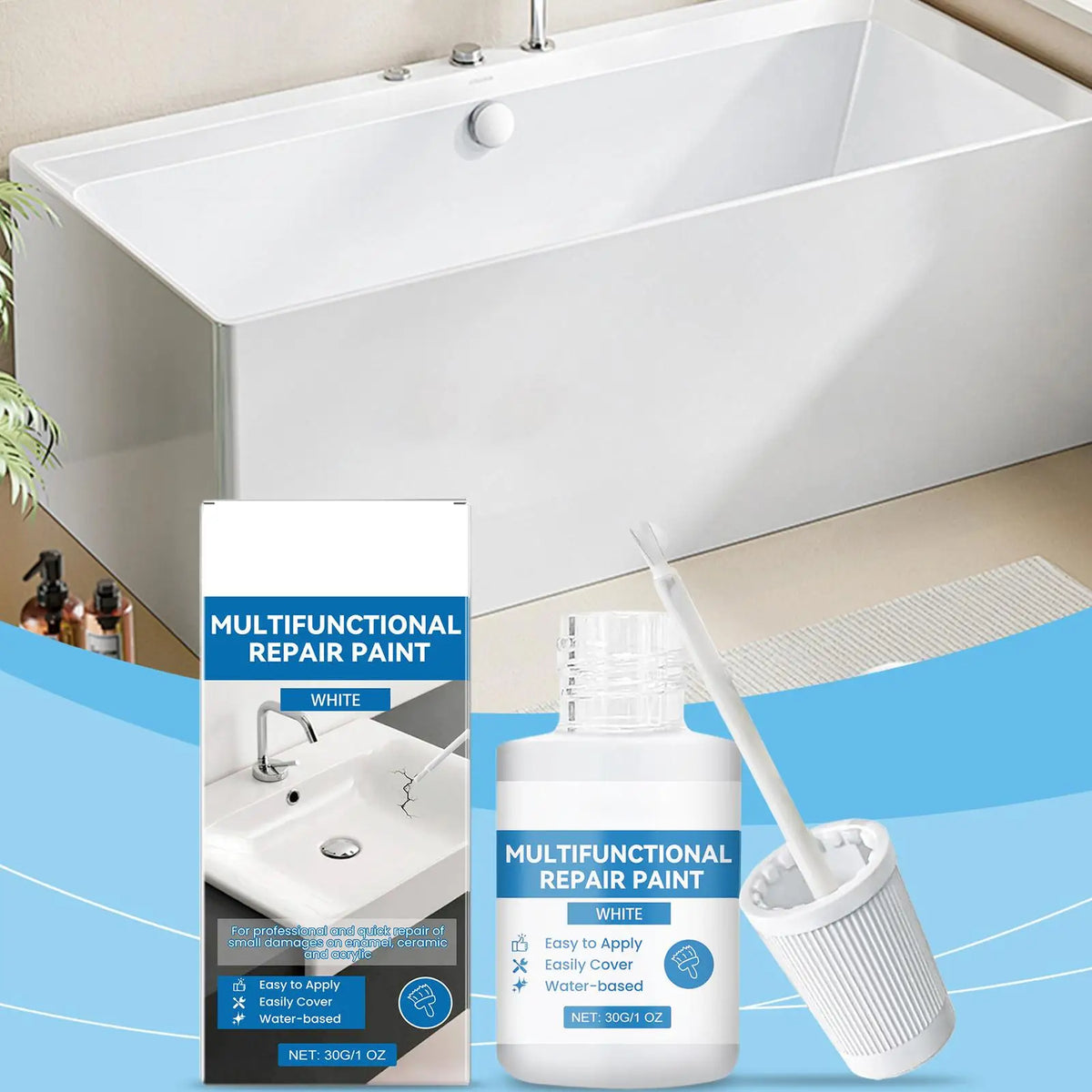 Waterproof Tile Paint Kit – Quick-Dry Scratch Repair Coating