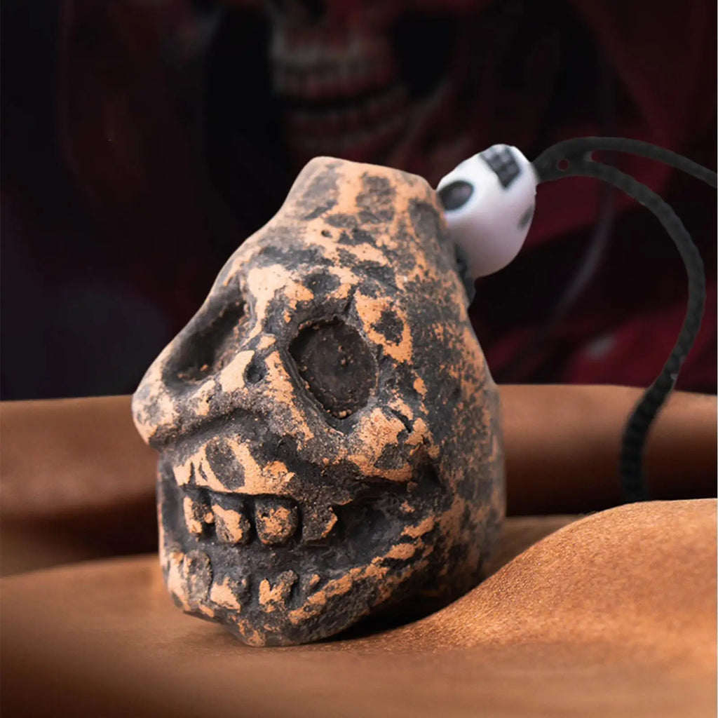 Aztec Death Whistle – Handmade Clay Skull Collectible