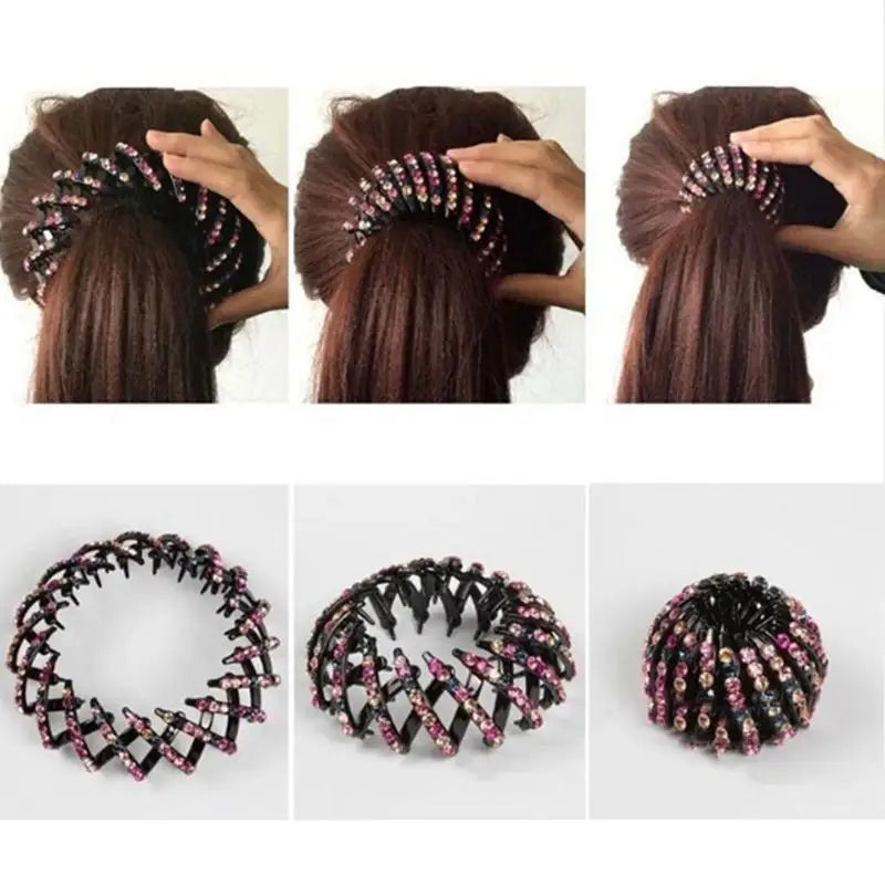 Bird Nest Claw Clip Rhinestone Hairpin for Women & Girls