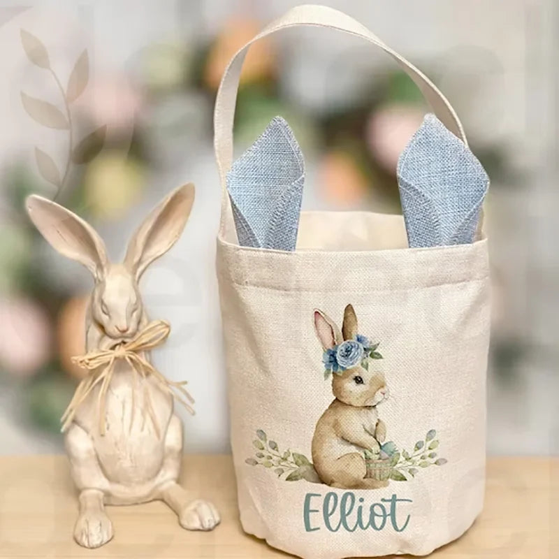 Personalised Easter Egg Hunt Basket | Vintage Bunny Sack