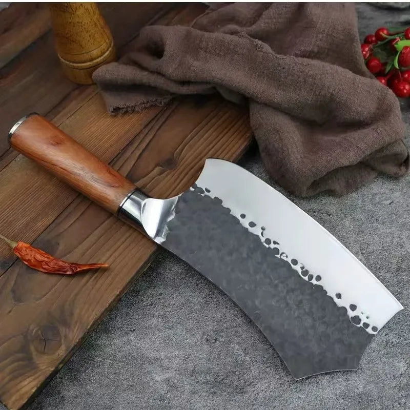 Hand-Forged Meat Cleaver Knife – 7.5" Stainless Steel Butcher