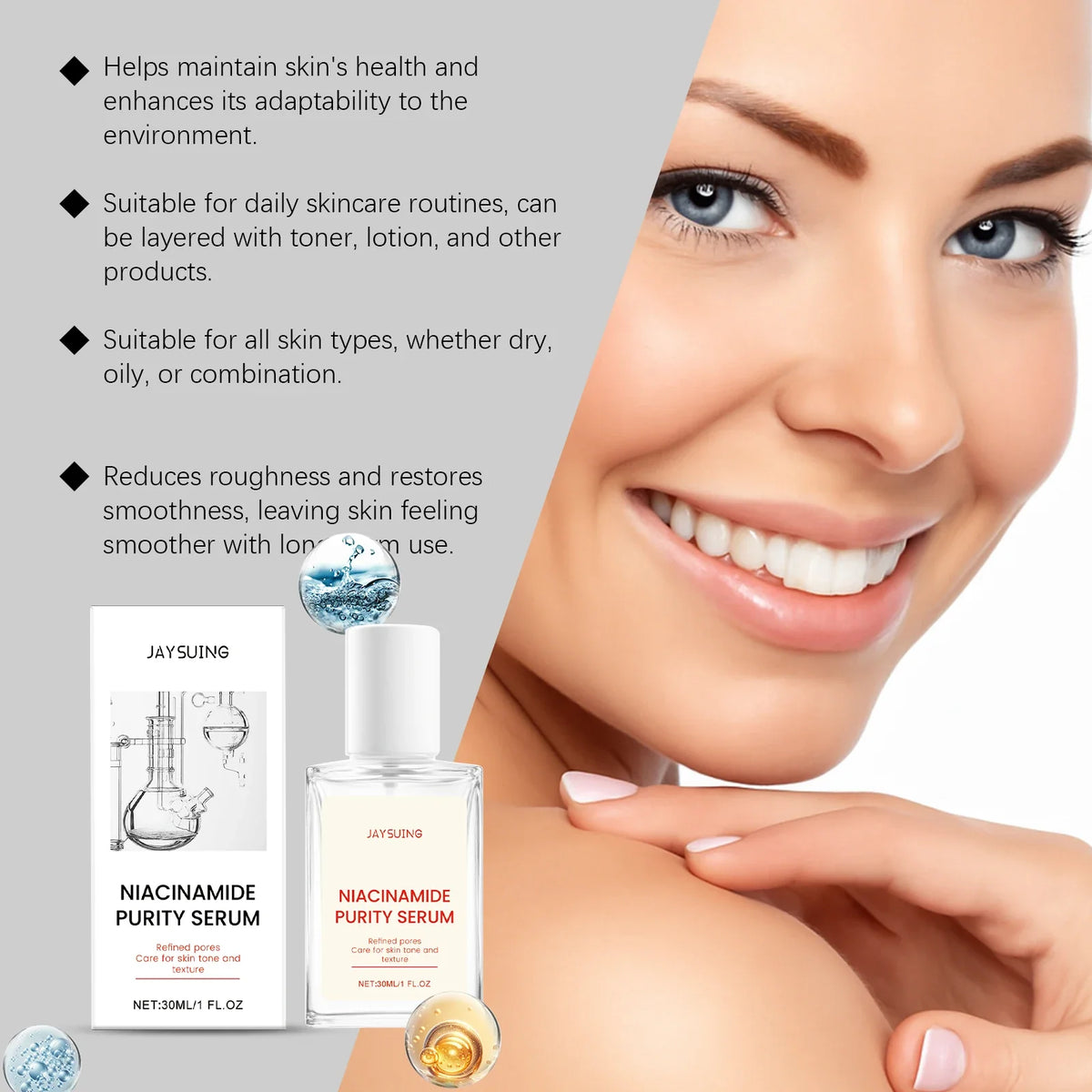 Jaysuing Nicotinamide Brightening Face Serum 30ml – Glow Essence