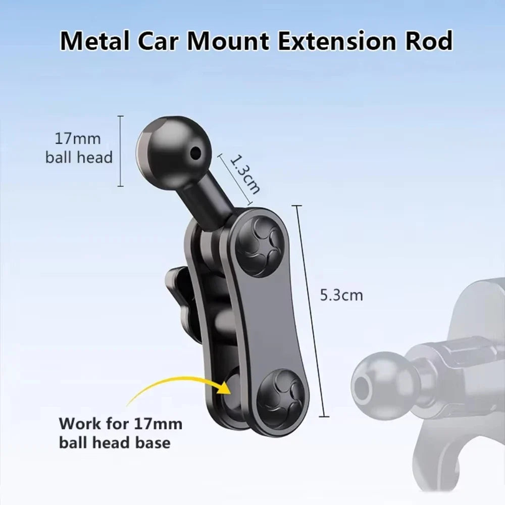 Aluminum 17mm Ball Mount Extension Rod for Car Phone Holder